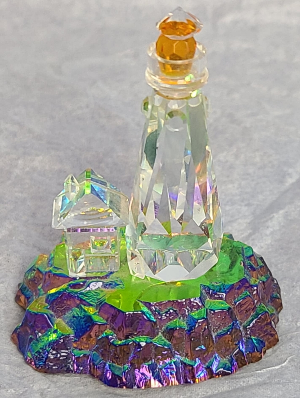 Crystal World "Harbor Lighthouse" Made In The U.S.A Crystal Figurine Approx 2"